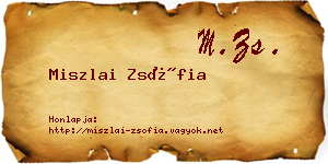 Miszlai Zsófia névjegykártya