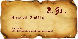 Miszlai Zsófia névjegykártya