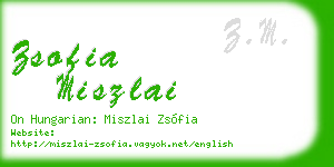 zsofia miszlai business card